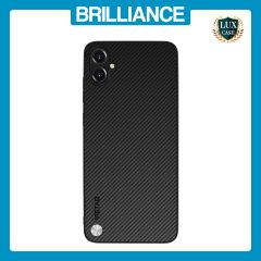 Brilliance LUX Samsung A05 4G PC Carbon Fiber Leather with folding Case Black