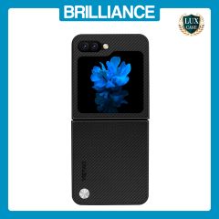 Brilliance LUX Samsung Flip5 PC Carbon Fiber Leather with folding Case Black