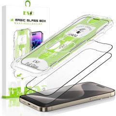 AlignMaster Privacy Protector Kit For iPhone 15 Premium Tempered Glass in Retail Packaging