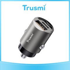 TRUSMI 60W USB & Type C Metal Fast Car Charger Gray