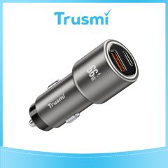 TRUSMI 66W USB & Type C Metal Fast Car Charger Gray