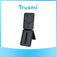 TRUSMI CF07 Series PU Magnetic Triangle Stand Card Holder Black