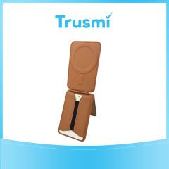 TRUSMI CF07 Series PU Magnetic Triangle Stand Card Holder Brown